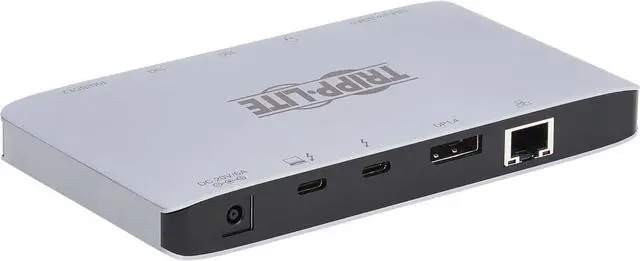 Alt view image 7 of 7 - Tripp Lite Thunderbolt 3 Docking Station, Dual DisplayPort Monitor Display, 4K @ 60Hz, 1 USB-C & 2 USB-A Port Hub, Gigabit Ethernet, NA UK AUS & EU Power Adapters, 3-Year Warranty (MTB3-DOCK-03INT)
