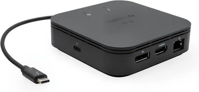 Alt view image 2 of 7 - i-tec Thunderbolt 3 Travel Dock Dual 4K Display 60W Charging Portable Laptop Hub, Windows, MacBook Air, MacBook Pro, 1x USB 3.1, 1x USB-C PD, 1x USB 2.0, Gigabit Ethernet 1x DisplayPort, 1x HDMI