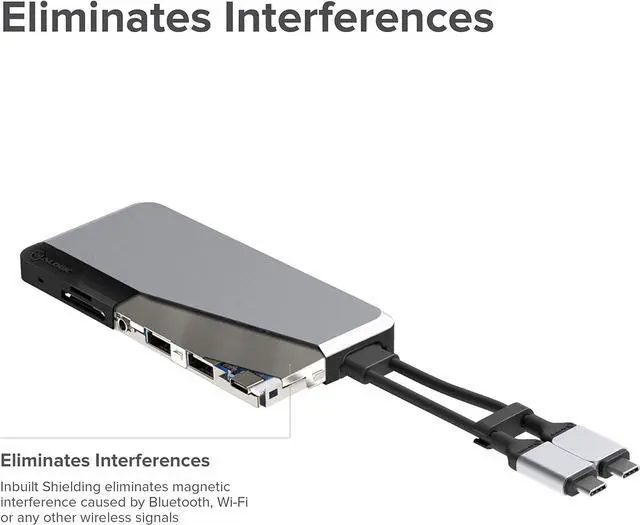 Alt view image 5 of 7 - ALOGIC USB-C 10-in-1 Super Dock, Dual Display- 4K@60HZ, 2 HDMI, USB C (100W PD & Data 5G), 3.5MM Jack, ETHERNET Port, Micro/SD Card, 100W PD for MacBook PRO/AIR, XPS and More