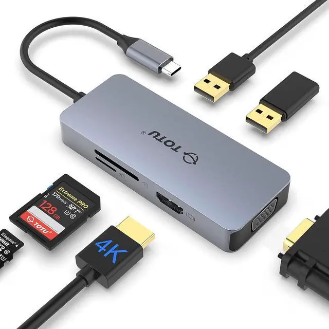Alt view image 4 of 7 - TOTU 18-in-1 Thunderbolt 3 Docking Station(8K DP) & 6 in 1 4K HDMI VGA USB C Hub