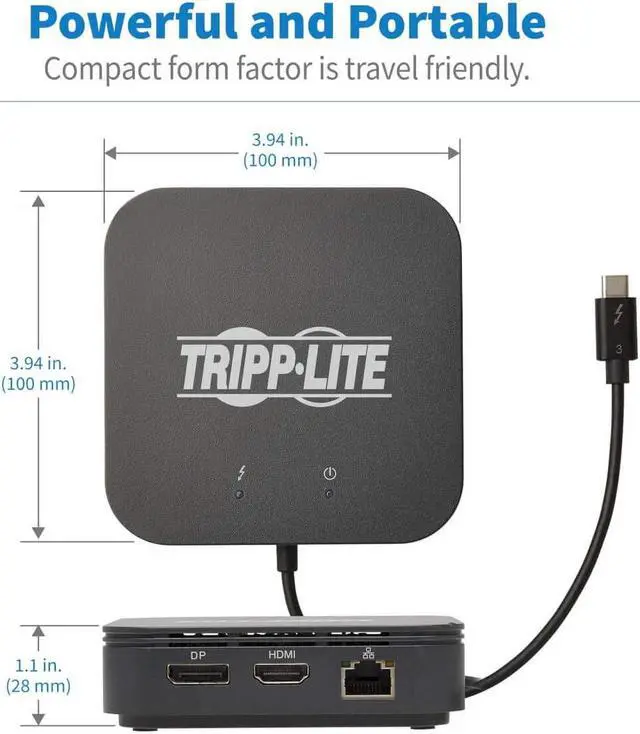 Alt view image 5 of 7 - Tripp Lite Thunderbolt 3 Dock Dual Display 8k DP 4k HDMI USB-A Hub Gbe (MTB3-DOCK-04)