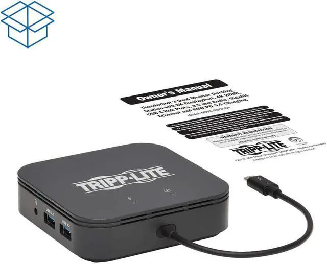 Alt view image 6 of 7 - Tripp Lite Thunderbolt 3 Dock Dual Display 8k DP 4k HDMI USB-A Hub Gbe (MTB3-DOCK-04)
