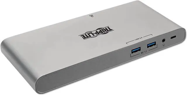 Alt view image 3 of 3 - Tripp Lite USB C Docking Station w/ USB A/C Hub, HDMI, VGA, DisplayPort, Gbe, 100W PD Charging 4K@3