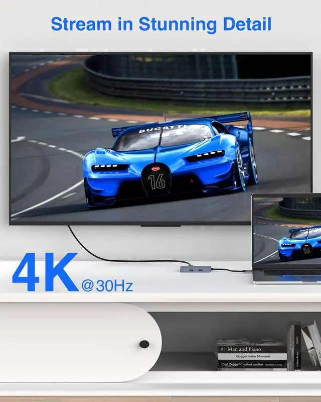 Alt view image 4 of 7 - TOTU 13 in 1 Triple Display Docking Station (Dual 4K HDMI, DP) & 6 in 1 4K HDMI VGA USB C Hub