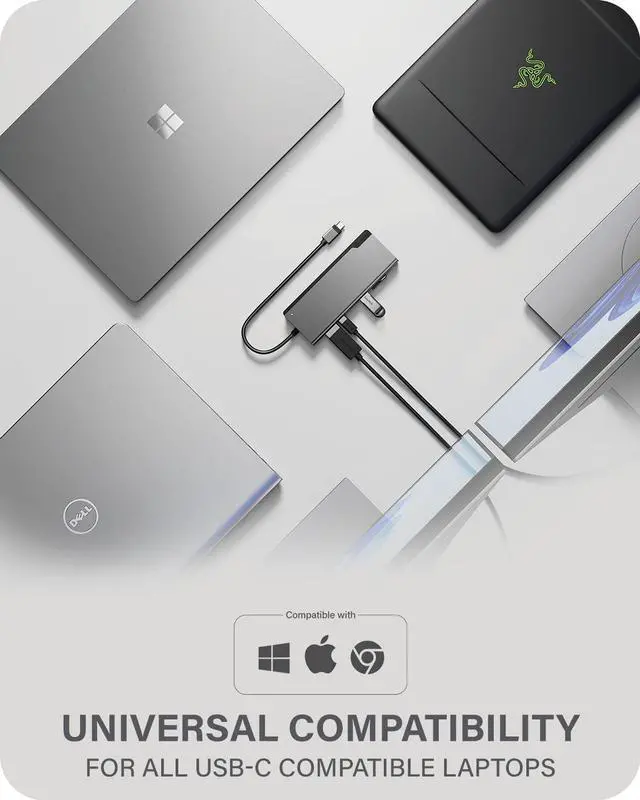 Alt view image 5 of 7 - ALOGIC USB-C 4K Dual Display Dock; 100W Power Delivery; 2X USB-A; USB-C; HDMI; Mini DisplayPort; Ethernet; SD & Micro-SD Card Reader; 8-in-1 Ultra Dock Plus Gen 2