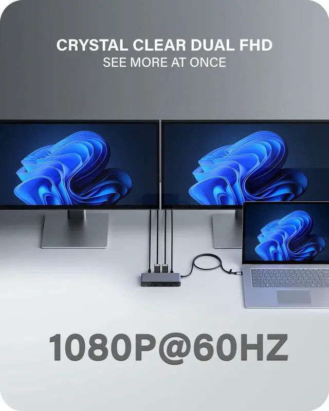 Alt view image 3 of 7 - ALOGIC USB-C Dual Display 1080p FHD Dock; 85W Power Delivery; 3X USB-A; 2X USB-C; 2X DisplayPorts; Ethernet & Audio Jack; MX2 lite DisplayPort Edition.