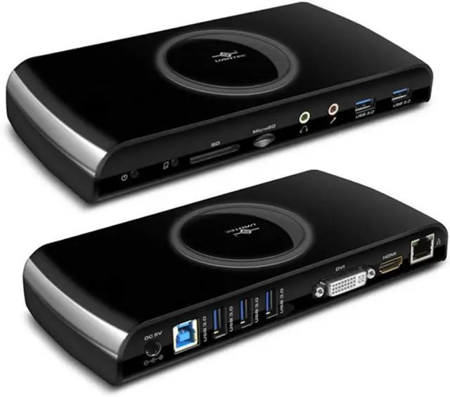 Alt view image 4 of 6 - Vantec USB 3.0 Universal Dual Video Docking Station with SD Reader (DSH-300U3)