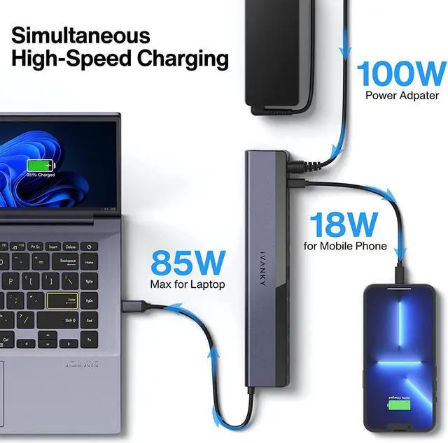 Usb C Laptop Docking Station With 100w Power Adapter Ivanky Shop