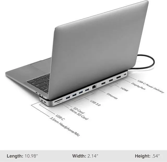 Alt view image 5 of 7 - SideTrak 4K Docking Station 13-in-1 - USB-C, USB-A 3.0, HDMI, 4k 60Hz Display, Ethernet, Audio Jack, Windows MST, Mac SST |  Docking Station, Thunderbolt Dock, Power Battery, Surface Tablet Dock