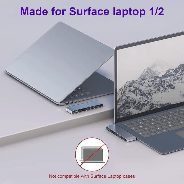 Alt view image 7 of 7 - Surface Laptop 2 Docking Station, Microsoft Surface Laptop 2 USB Hub with 4K HDMI, USB 3.0, USB C, USB 2.0, SD Card Slot, TF Card Slot, 3.5 Audio Port, Only for Surface Laptop Gen 1 Gen 2
