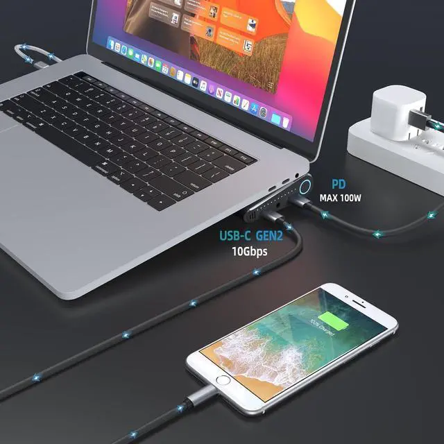 Alt view image 6 of 7 - USB C Docking Station Dual Monitor, 14 in 1 Laptop Docking Station Stand with Dual HDMI, DP, VGA, Gigabit Ethernet, PD 3.0, USB A Ports, SD/TF Slots, Audio, Power On/Off Button