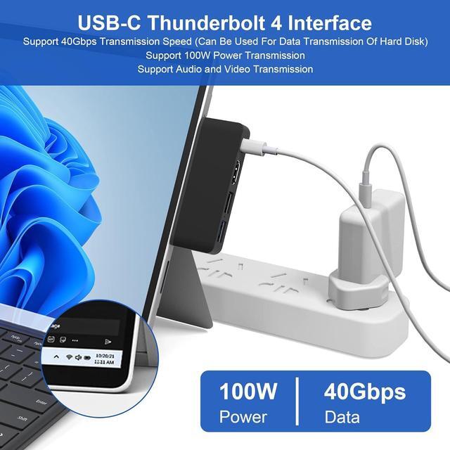 Alt view image 5 of 7 - Surface Pro 8 Hub Docking Station with USB-C Thunerbolt 4 (Display+Data+PD Charging), 4K HDMI, USB 3.0, USB 2.0, TF Card Slot, Triple Display (Surface Pro 8+HDMI+USB C) for Microsoft Surface Pro 8