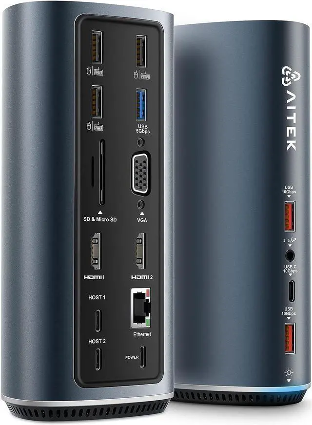 Main image of Aitek MacBook M1/M2 Docking Station: 15-in-2 for Dual USB C MacBook Pro/Air Multiple Laptop Dock with Triple Display 2 * 4K HDMI One VGA Monitor Multi USB A/C 3.2 10Gbps Ports PD 100W