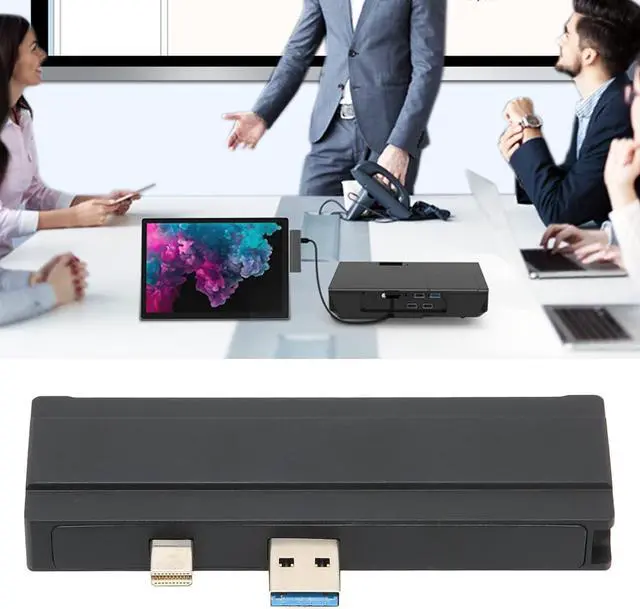 Alt view image 7 of 7 - Docking Station, for Surface Pro 4/5/6, 5 Gbps USB Hub, 5 in 1 4K HD Multimedia Interface Output, USB 3.0, Memory Card, Storage Card Reader Ports, Aluminum Shell(Black)