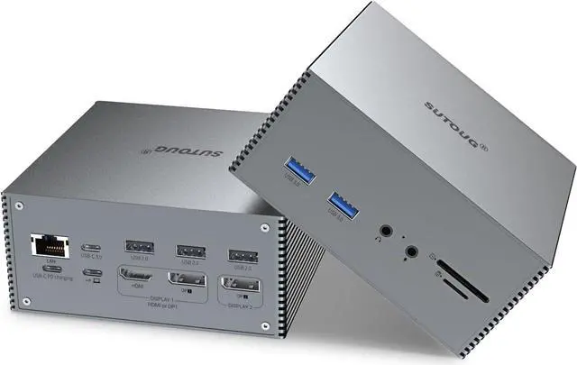 Main image of USB C Docking Station Dual Monitor,SUTOUG 16 in 1 Docking Station for MacBook Pro/Air, USB-C Windows Laptops with 4K HDMI, 2 DPS, 100W PD 3.0, 6 USB Ports, Mic/Audio, Mac OS Supports Extended Display