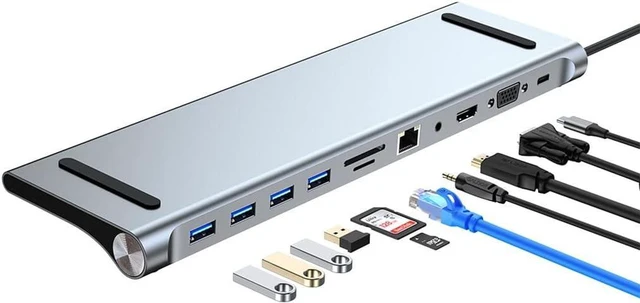 Alt view image 3 of 6 - USB C Dock Dual Screen Dual Display Adapter Hub, USB Type C Laptop Docking Station