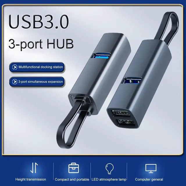 Alt view image 7 of 7 - lamphle 5Gbps Docking Station Dual Monitor USB 3.0/2.0 TF/SD Universal 3 HDMI Ports High Speed LED Lights Data Transfer USB C Hub Mini USB Splitter for Laptop PC Mobile Phone Grey USB