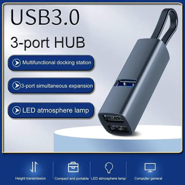 Alt view image 5 of 7 - lamphle 5Gbps Docking Station Dual Monitor USB 3.0/2.0 TF/SD Universal 3 HDMI Ports High Speed LED Lights Data Transfer USB C Hub Mini USB Splitter for Laptop PC Mobile Phone Grey USB