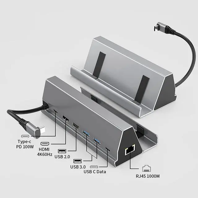 Alt view image 5 of 7 - 7 in 1 Type C Docking Station, PD Fast Charging, 4K HD, Multi USB Ports, RJ45 Ethernet, for All Type C Computers, OS X, Compatible