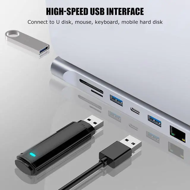 Alt view image 4 of 7 - USB C Docking Station Dual Monitor, Type C to Dual HDMI Adapter 12 in 1 USB C Hub with VGA, RJ45, 87W PD, USB Ports, SD/TF Card Reader, Audio and Type C Ports