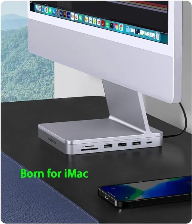 Alt view image 4 of 7 - Mini USB C Laptop Docking Station,7 in 1 Type C Adapter Compatible for iMac(Type C USB 3.0x3 SD TF Card Gigabit Ethernet)