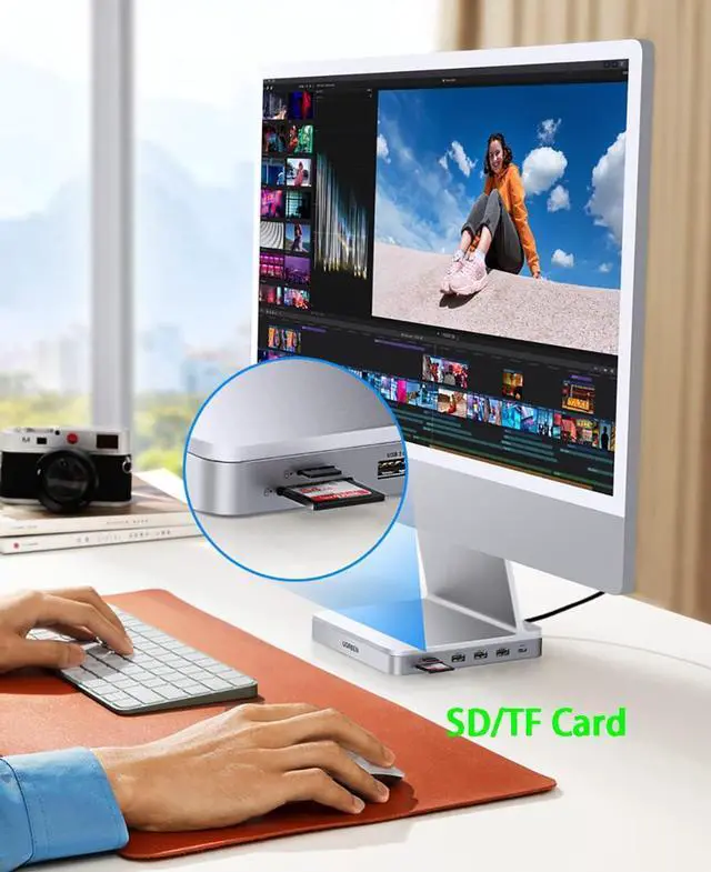 Alt view image 7 of 7 - Mini USB C Laptop Docking Station,7 in 1 Type C Adapter Compatible for iMac(Type C USB 3.0x3 SD TF Card Gigabit Ethernet)