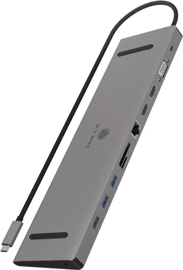 Main image of ICY BOX USB-C Docking Station (11-in-1) Triple Monitor 2 HDMI and 1 VGA, Laptop Docking Station with Dual HDMI + VGA (6 USB Ports, Gigabit Ethernet, DisplayLink), IB-DK2106-C