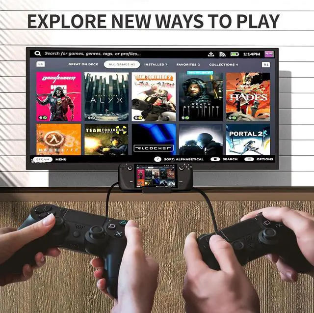 Alt view image 4 of 6 - YIGORN Steam Deck Dock,Docking Station 6 in 1 Hub with HDMI2.0 4K@60Hz, Gigabit Ethernet, 3 USB-A 3.0 and 100W Charging USB-C Port Compatible with Valve Steam Deck Accessories Stand