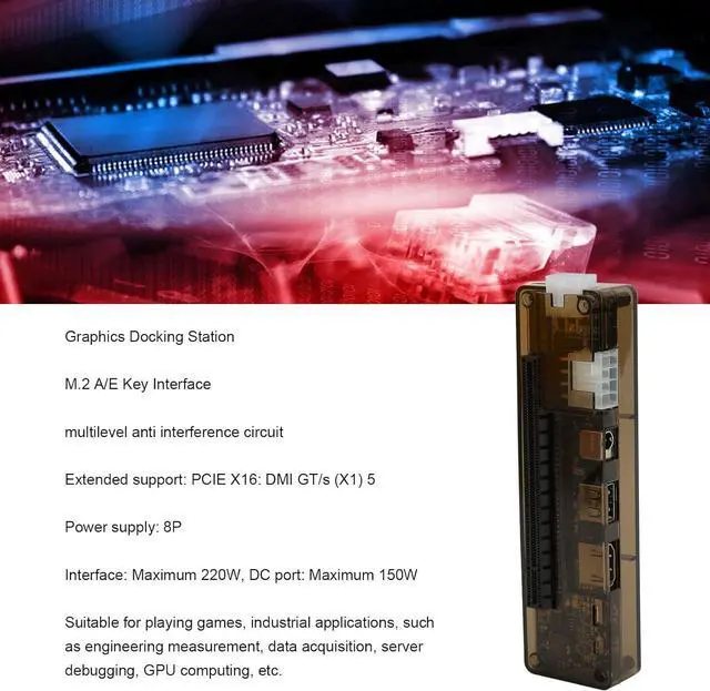 Alt view image 3 of 7 - Graphics Docking Station, M.2 Key Interface EXP GDC External Laptop Dock, Multilevel Anti Interference Circuit, Wide Applications