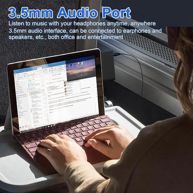 Alt view image 4 of 6 - Surface Go USB Hub Docking Station, Accessories for Surface Go/Surface Go2/Surface Go3, Surface Go USB Adapter with USB 3.0, 2X USB2.0 Ports, 3.5mm Earphones Jack