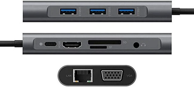 Alt view image 7 of 7 - 5Gbps Data Transmission Type C to USB Memory Card Slot HDMI 4K Docking Station Accessory