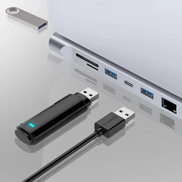 Alt view image 6 of 7 - USB Hub,12 in 1 USB C Hub Laptop Docking Station Type-C to Dual HDMI-Compatible/VGA/USB 3.0 Hub/PD/RJ/Micro-SD/TF,Compatible with PC, Mac, Printer, Mobile HDD