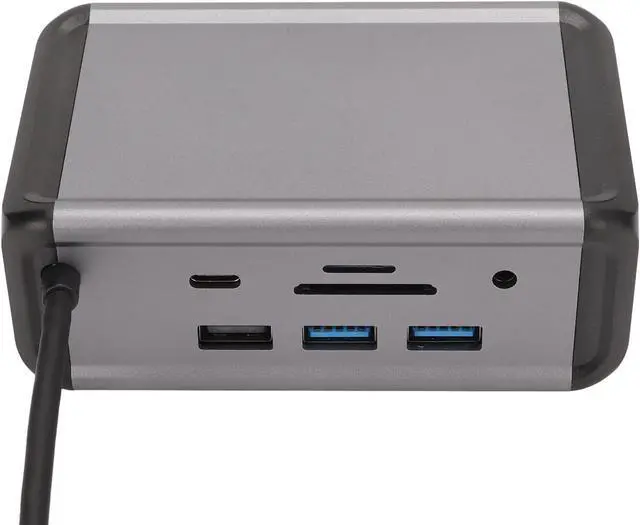 Alt view image 6 of 7 - 12 in 1 USB C Hub, Multiport Adapter with PD, Storage Card Reader, Audio 3.5mm, VGA, RJ45, USB 3.0 x 4, USB 2.0, Gray Aluminum Shell, for OS X, Type C De