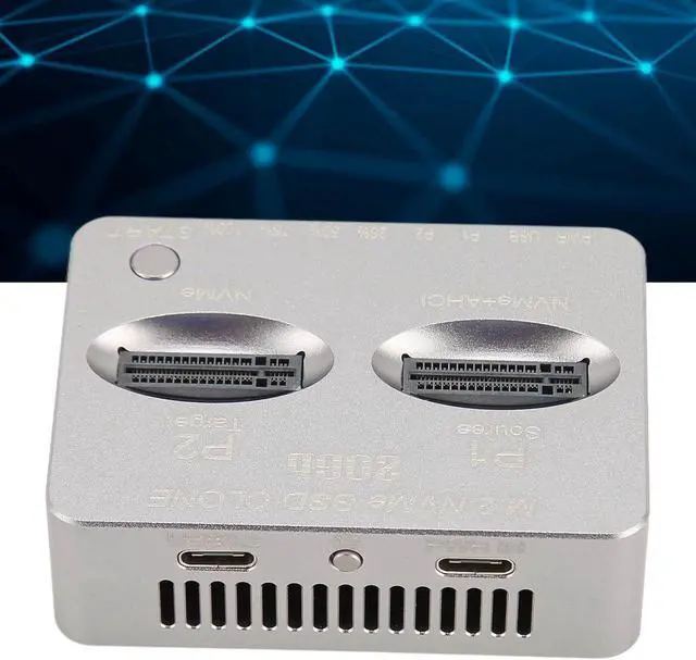 Alt view image 4 of 7 - M.2 NVMe SATA Docking Station, M.2 Solid State System Hard Drive Cloning Duplicator JMS586U Master, M.2 NVMe SATA Dual Drive Duplicator, USB 3.2 Type C Gen2 20Gbps.