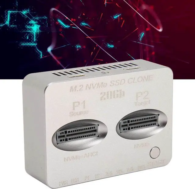 Alt view image 5 of 7 - M.2 NVMe SATA Docking Station, M.2 Solid State System Hard Drive Cloning Duplicator JMS586U Master, M.2 NVMe SATA Dual Drive Duplicator, USB 3.2 Type C Gen2 20Gbps.