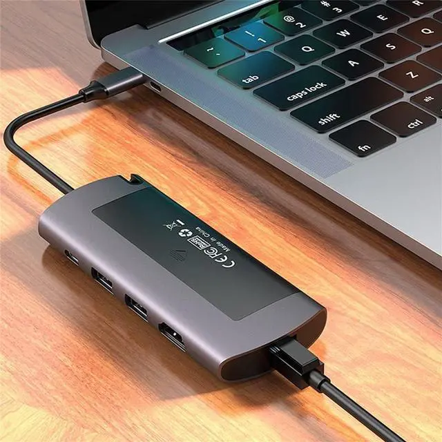 Alt view image 3 of 7 - M.2 SSD Docking Station Type C Multifunctional 6-in-1 NGFF Hard Drive Box Adapter with USB3.0, RJ45, HDMI, PD Interface