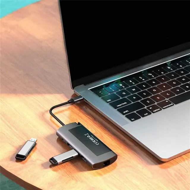 Alt view image 4 of 7 - M.2 SSD Docking Station Type C Multifunctional 6-in-1 NGFF Hard Drive Box Adapter with USB3.0, RJ45, HDMI, PD Interface