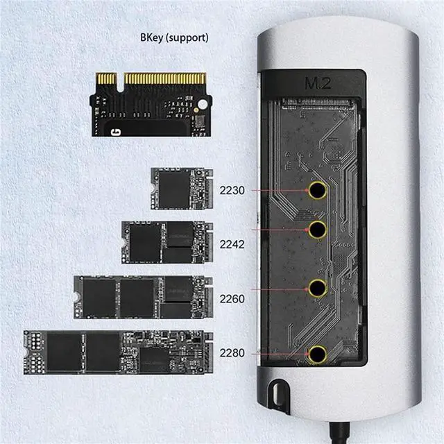 Alt view image 5 of 7 - M.2 SSD Docking Station Type C Multifunctional 6-in-1 NGFF Hard Drive Box Adapter with USB3.0, RJ45, HDMI, PD Interface