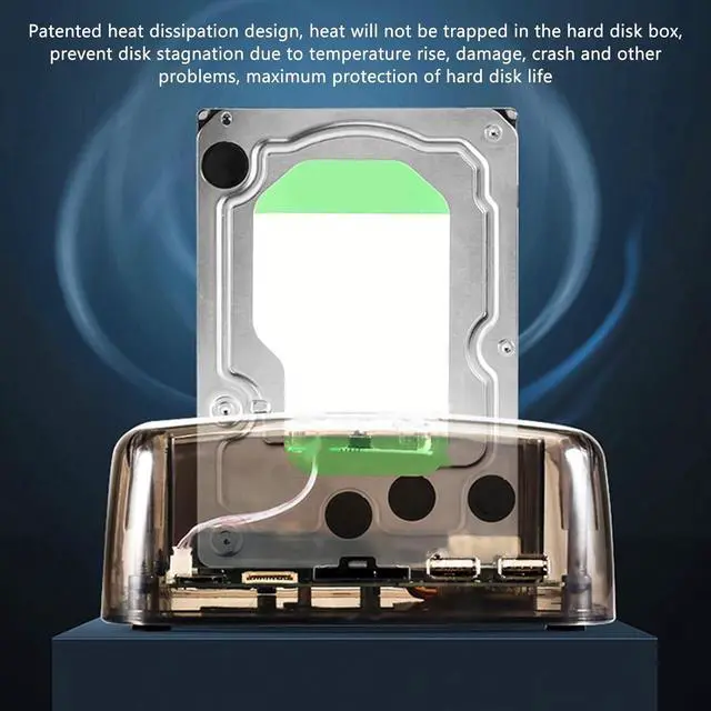 Alt view image 5 of 7 - USB3.0 to IDE SATA HDD Docking Station, 6Gbps Dual Bay External Hard Drive Docking Station One Click Backup with LED Indicator(US)
