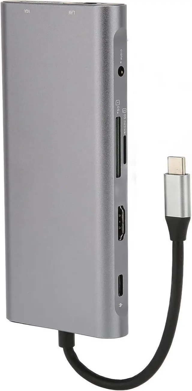 Alt view image 3 of 7 - 11 in 1 Type C Hub, USB C Docking Station with 4K, 100W PD Charging, Ethernet, 35mm. Audio, USB 3020./., Card Reader, Aluminum Alloy Multi Port Adapter for,