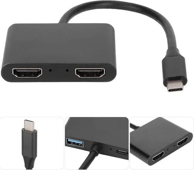 Alt view image 7 of 7 - 4 in 1 Type C Hub Docking Station AY100, USB3.0 Interface, Fast Charging, 4K Ultra Clear Output, Aluminum Alloy Material, VESA DP1.2 Compliant