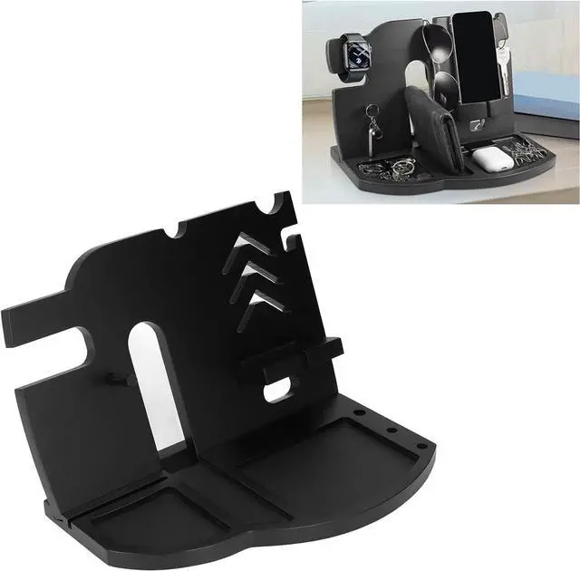 Alt view image 4 of 7 - Wood Phone Docking Station, High End Fashionable Convenient Phone Docking Station, Anti Scratch, Clean Desktop Docking Station for Glasses Watch Storage