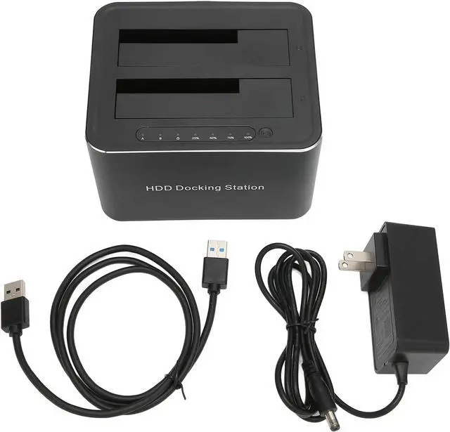 Alt view image 7 of 7 - USB 3.0 to SATa Dual Bay External Hard Drive Docking Station, Supports 2X 16TB SSD Dock, with Offline Clone/Duplicator Function, Plug and Play for 2.5 & 3.5 in HDD SSD SATa(USA)