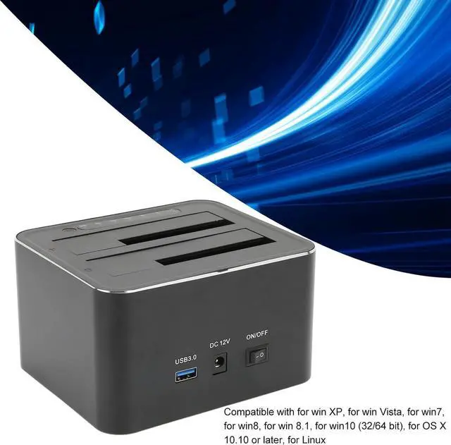 Alt view image 5 of 7 - USB 3.0 to SATa Dual Bay External Hard Drive Docking Station, Supports 2X 16TB SSD Dock, with Offline Clone/Duplicator Function, Plug and Play for 2.5 & 3.5 in HDD SSD SATa(USA)