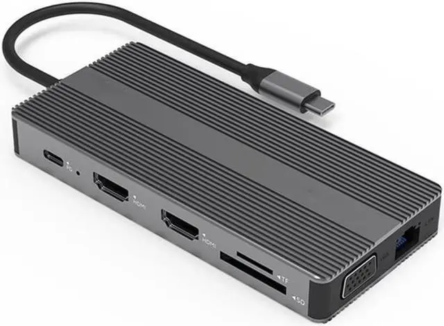 Main image of Docking Station, USB C Adapter 4K HDMI, 12 in 1 USB C Hub MultiPort Adapter Dock with 100W PD Charging, 3 USB 3.0 Ports (Color : Striped)