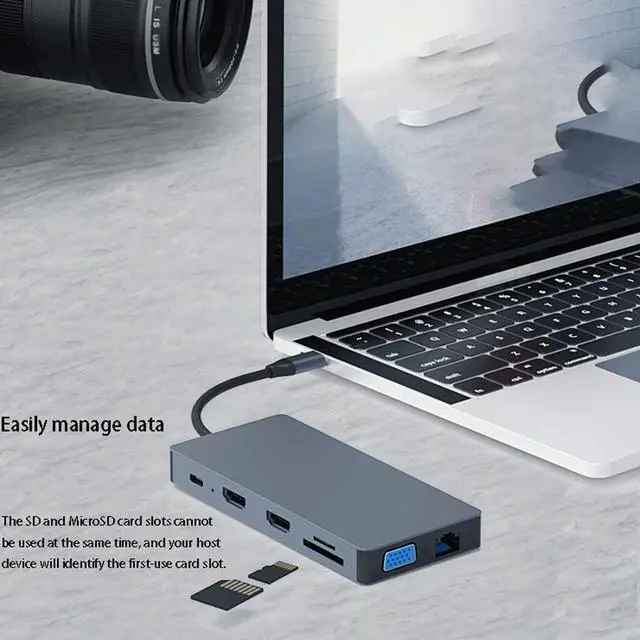 Alt view image 5 of 7 - Docking Station, USB C Adapter 4K HDMI, 12 in 1 USB C Hub MultiPort Adapter Dock with 100W PD Charging, 3 USB 3.0 Ports (Color : Striped)