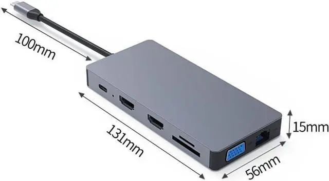 Alt view image 2 of 7 - Docking Station, USB C Adapter 4K HDMI, 12 in 1 USB C Hub MultiPort Adapter Dock with 100W PD Charging, 3 USB 3.0 Ports (Color : Striped)