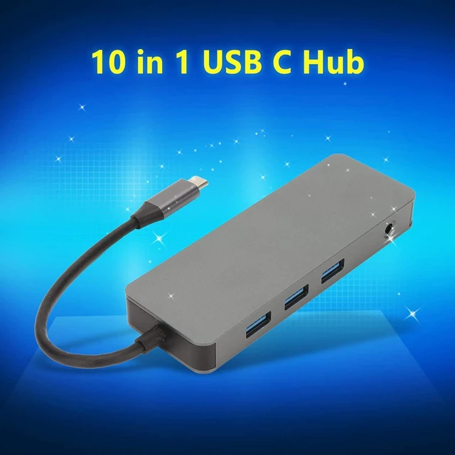 Alt view image 4 of 7 - USB C Hub, 10 in 1 USB C, 5Gbps Data Transfer, 4K 30Hz U Resolution, 480MB/S Read and Write Speed, USB 3.0 for Connecting Hard Disk, Mouse, Flash Drive, Etc