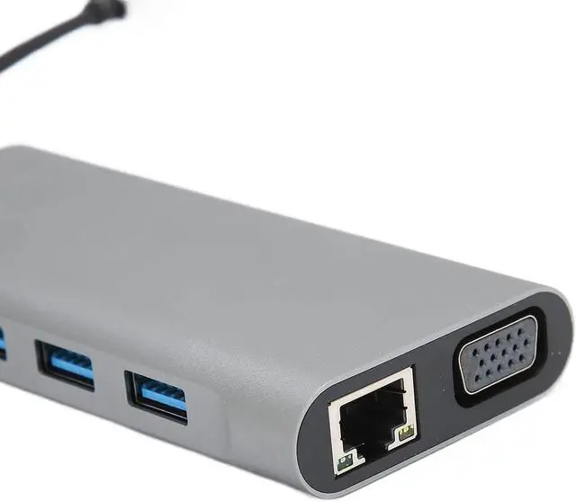 Alt view image 5 of 7 - 11 in 1 Multifunctional Expansion Dock, Type C Portable Docking Station, Made of Sturdy Aluminum Alloy, Supports 4K, 1080P VGA, PD 87W, 4 USB3.0 Ports, RJ45, Audio,