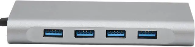 Alt view image 3 of 7 - Expansion Dock Type C 11 in 1, Multifunctional Aluminum Alloy, Portable Dock for Type C Computers, 4K, 4 USB3.0 Ports, 1080P VGA, 87W PD, Gigabit RJ45